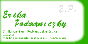 erika podmaniczky business card